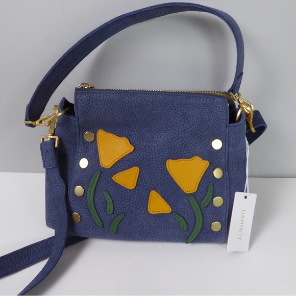 Hammitt Handbags - Hammitt Bryant Medium Poppy Skies Leather Purse Crossbody Shoulder Bag NWT New